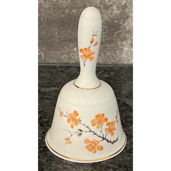Vintage Royal Haeger Fine Bone China Bell Orange Blossom Florals - Picture 1 of 4